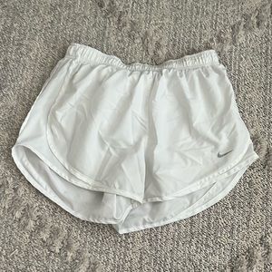 Nike dry fit athletic shorts, all white, L